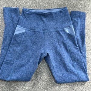 Beyond Yoga Leggings, Blue Heather Two-Tone, Size Small.